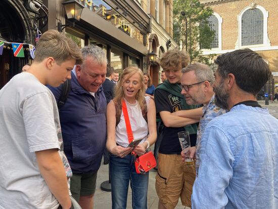 A team discussing which route options to take.