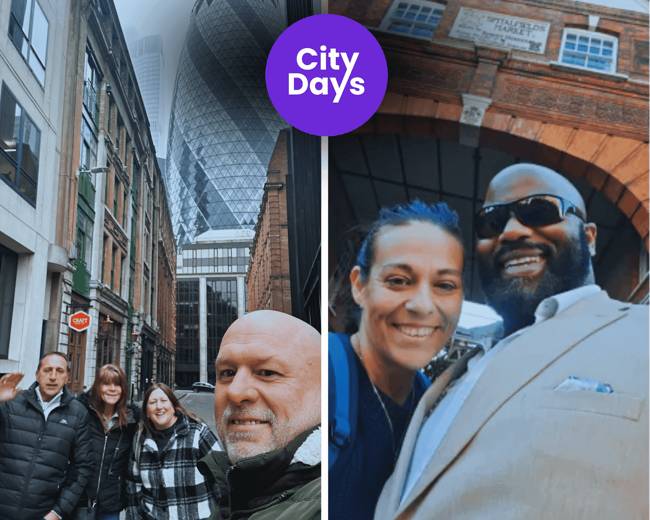 Family groups exploring the race across London